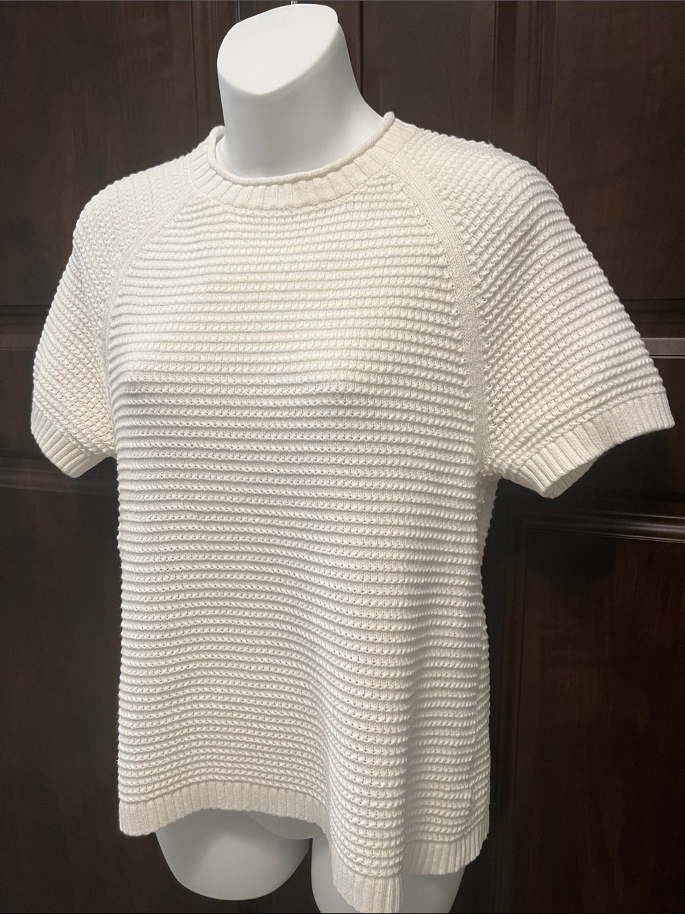 Tahari Cotton Short Sleeve Sweater